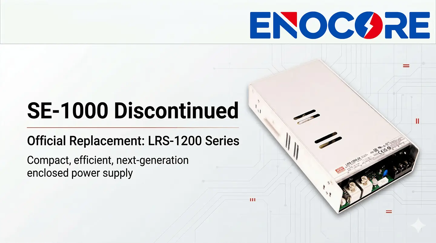 MEAN WELL LRS-1200 Series as the official replacement for the discontinued SE-1000 Series
