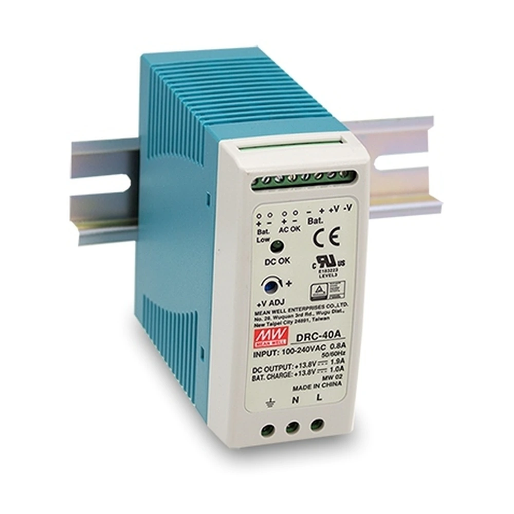 DRC-40 Series 8 MEAN WELL DRC-40 Series 40W DIN rail power supply with battery charger