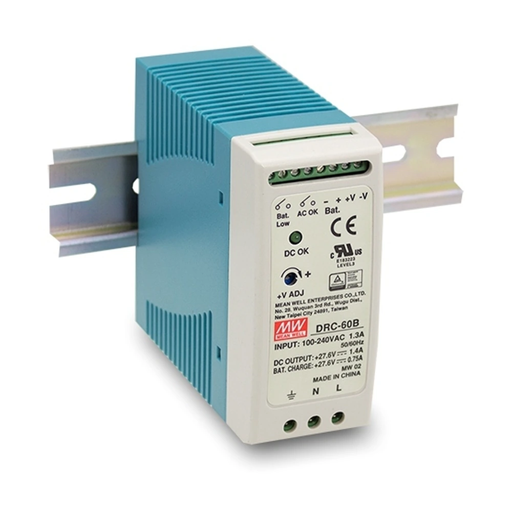 DRC-60 Series 6 MEAN WELL DRC-60 Series 60W DIN rail power supply with battery charger