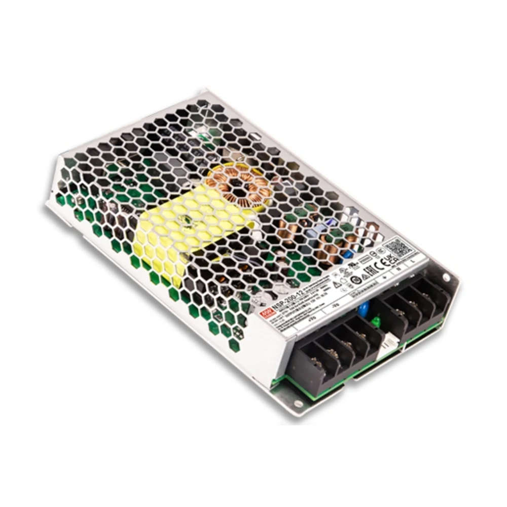 MEAN WELL NSP-200 Series 200W AC/DC enclosed power supply product image showing industrial switching power supply unit